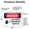 Signmission Electrical Equipment Keep Out Danger Sign, Vinyl Decal, 24in W x 18in L, 2PK OS-2PACK-DS-D-1824-L-1738 - alternate 2